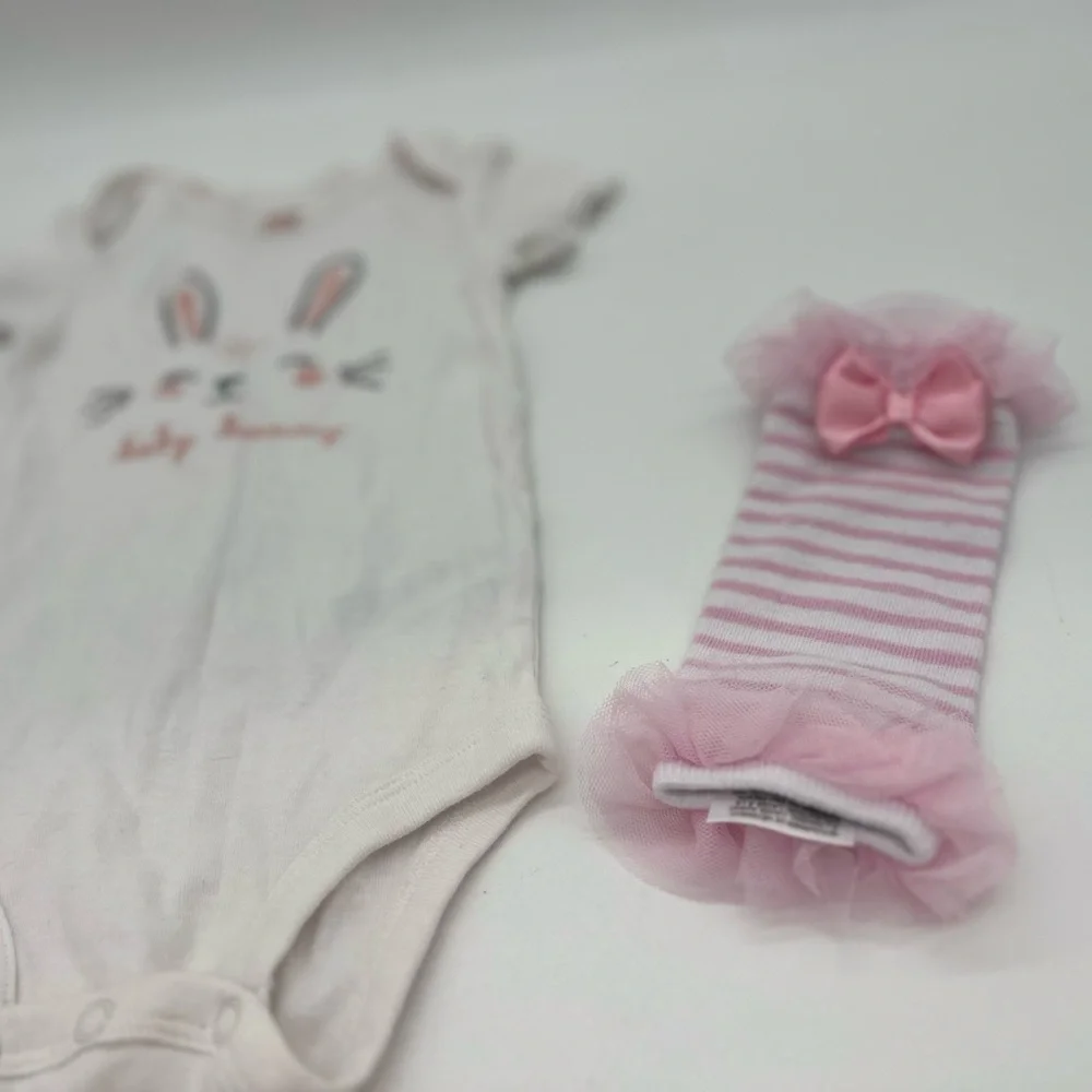 Carter's Baby Bunny Girl Bodysuit Tutu Dress Socks Set 9 M